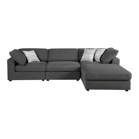 Serene 4-Piece Upholstered Modular Sectional Charcoal