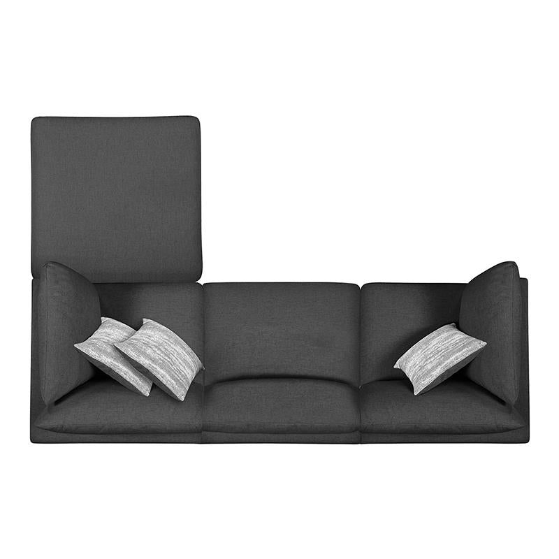 Serene 4-Piece Upholstered Modular Sectional Charcoal