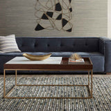 Serene 45" Coffee Table with White Marble in Walnut and Brass Base by Home Trends & Design at Eve Furniture