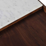 Serene 45" Coffee Table with White Marble in Walnut and Brass Base by Home Trends & Design at Eve Furniture