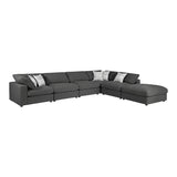 Serene 6-Piece Upholstered Modular Sectional Charcoal