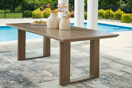 Serene Bay Dark Brown Outdoor Dining Table and 4 Chairs by Ashley at Eve Furniture