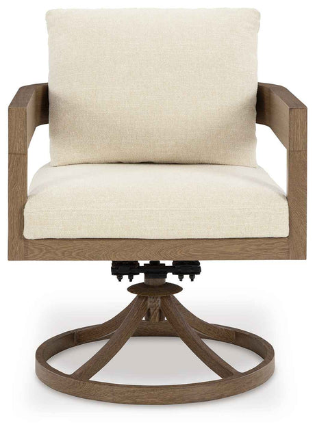 Serene Bay Dark Brown Outdoor Dining Table and 4 Chairs by Ashley at Eve Furniture