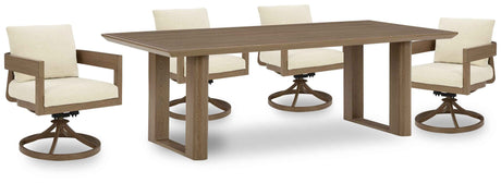 Serene Bay Dark Brown Outdoor Dining Table and 4 Chairs by Ashley at Eve Furniture
