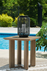 Serene Bay Dark Brown Outdoor End Table by Ashley at Eve Furniture