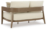 Serene Bay Dark Brown/White Outdoor Sofa and Loveseat by Ashley at Eve Furniture