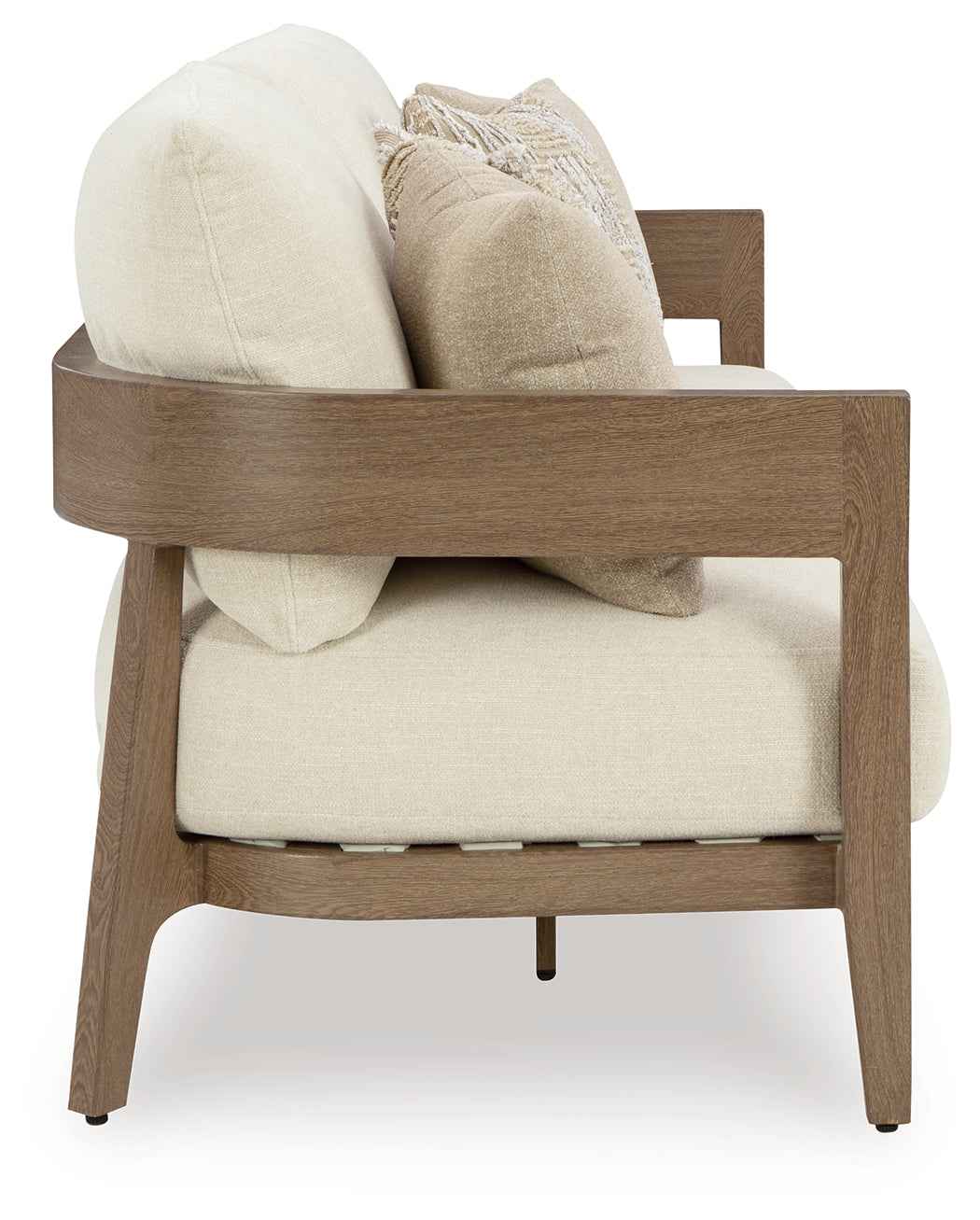 Serene Bay Dark Brown/White Outdoor Sofa and Loveseat by Ashley at Eve Furniture