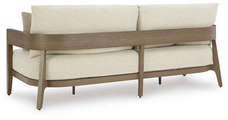 Serene Bay Dark Brown/White Outdoor Sofa and Loveseat by Ashley at Eve Furniture