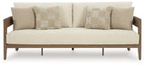Serene Bay Dark Brown/White Outdoor Sofa with Cushion by Ashley at Eve Furniture