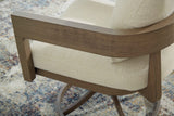 Serene Bay Dark Brown/White Outdoor Swivel Dining Chair with Cushion by Ashley at Eve Furniture