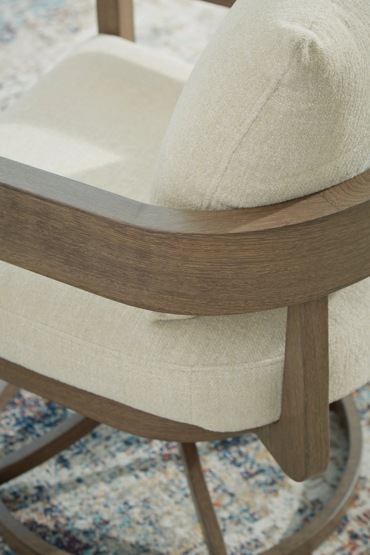 Serene Bay Dark Brown/White Outdoor Swivel Dining Chair with Cushion by Ashley at Eve Furniture