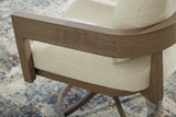Serene Bay Dark Brown/White Outdoor Swivel Dining Chair with Cushion by Ashley at Eve Furniture