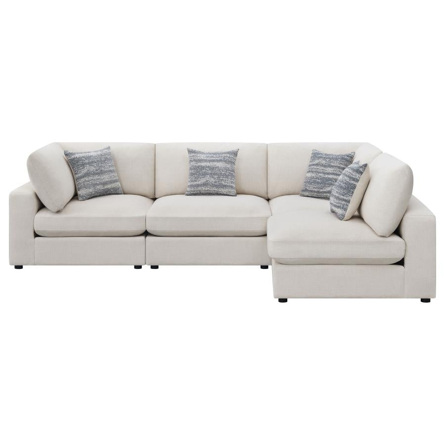 Serene Beige 4-Piece Upholstered Modular Sectional by Coaster at Eve Furniture