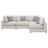 Serene Beige 4-Piece Upholstered Modular Sectional by Coaster at Eve Furniture