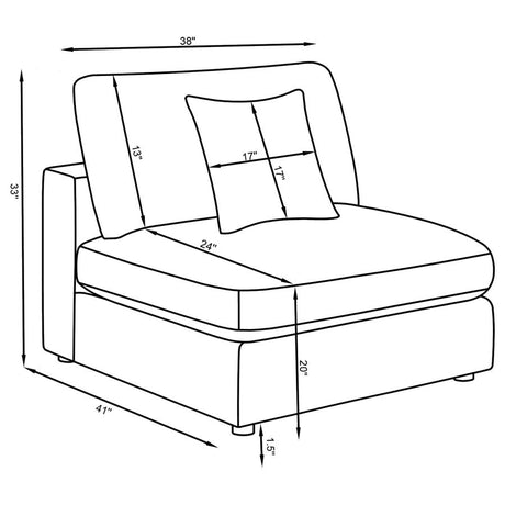 Serene Beige 4-Piece Upholstered Modular Sectional with Ottoman by Coaster at Eve Furniture