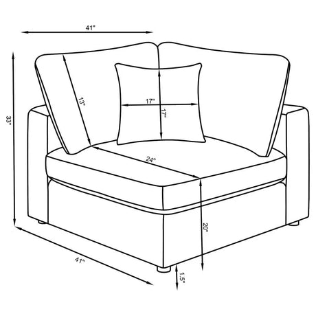 Serene Beige 4-Piece Upholstered Modular Sectional with Ottoman by Coaster at Eve Furniture
