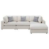 Serene Beige 4-Piece Upholstered Modular Sectional with Ottoman by Coaster at Eve Furniture