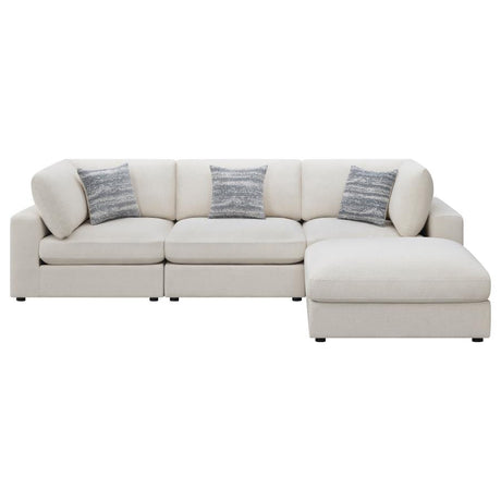 Serene Beige 4-Piece Upholstered Modular Sectional with Ottoman by Coaster at Eve Furniture