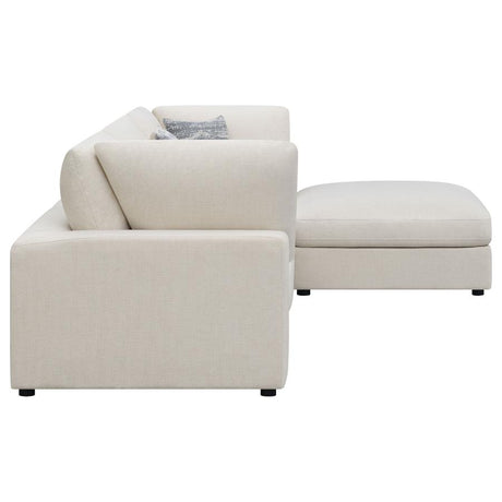 Serene Beige 4-Piece Upholstered Modular Sectional with Ottoman by Coaster at Eve Furniture
