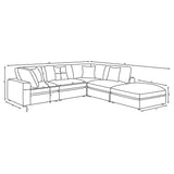Serene Beige 5-piece Upholstered Modular Sectional Sofa by Coaster at Eve Furniture