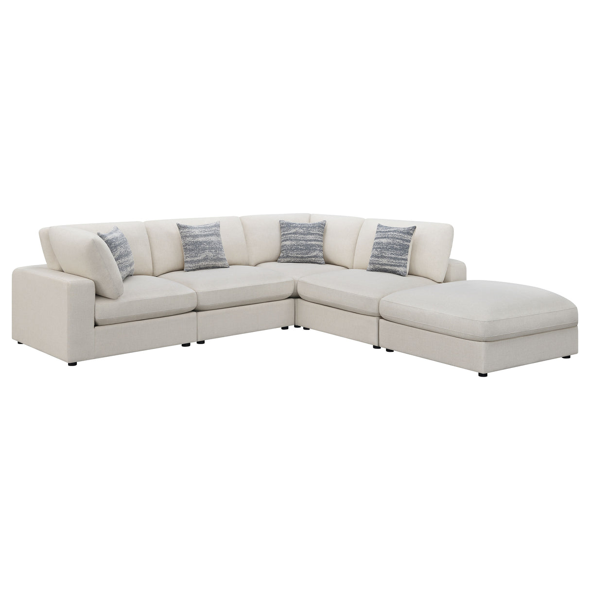 Serene Beige 5-piece Upholstered Modular Sectional Sofa by Coaster at Eve Furniture