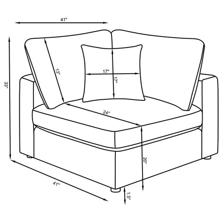 Serene Beige 6-Piece Upholstered Modular Sectional by Coaster at Eve Furniture