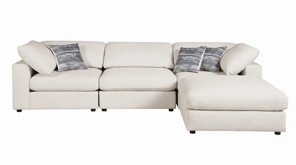 Serene Beige Upholstered Armless Chair by Coaster at Eve Furniture