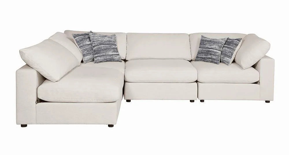 Serene Beige Upholstered Armless Chair by Coaster at Eve Furniture