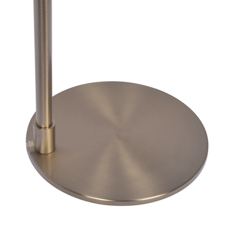 Serene Brushed Nickel Floor Lamp with Rotary Switch Metal Base White Linen Shade by Ashcroft Furniture at Eve Furniture