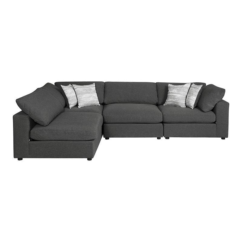 Serene Charcoal 4-Piece Upholstered Modular Sectional by Coaster at Eve Furniture