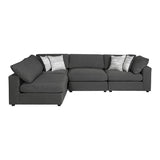 Serene Charcoal 4-Piece Upholstered Modular Sectional by Coaster at Eve Furniture