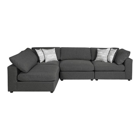 Serene Charcoal 4-Piece Upholstered Modular Sectional by Coaster at Eve Furniture