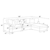 Serene Charcoal 4-Piece Upholstered Modular Sectional Sofa by Coaster at Eve Furniture