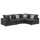 Serene Charcoal 4-Piece Upholstered Modular Sectional Sofa by Coaster at Eve Furniture