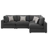 Serene Charcoal 4-Piece Upholstered Modular Sectional Sofa by Coaster at Eve Furniture