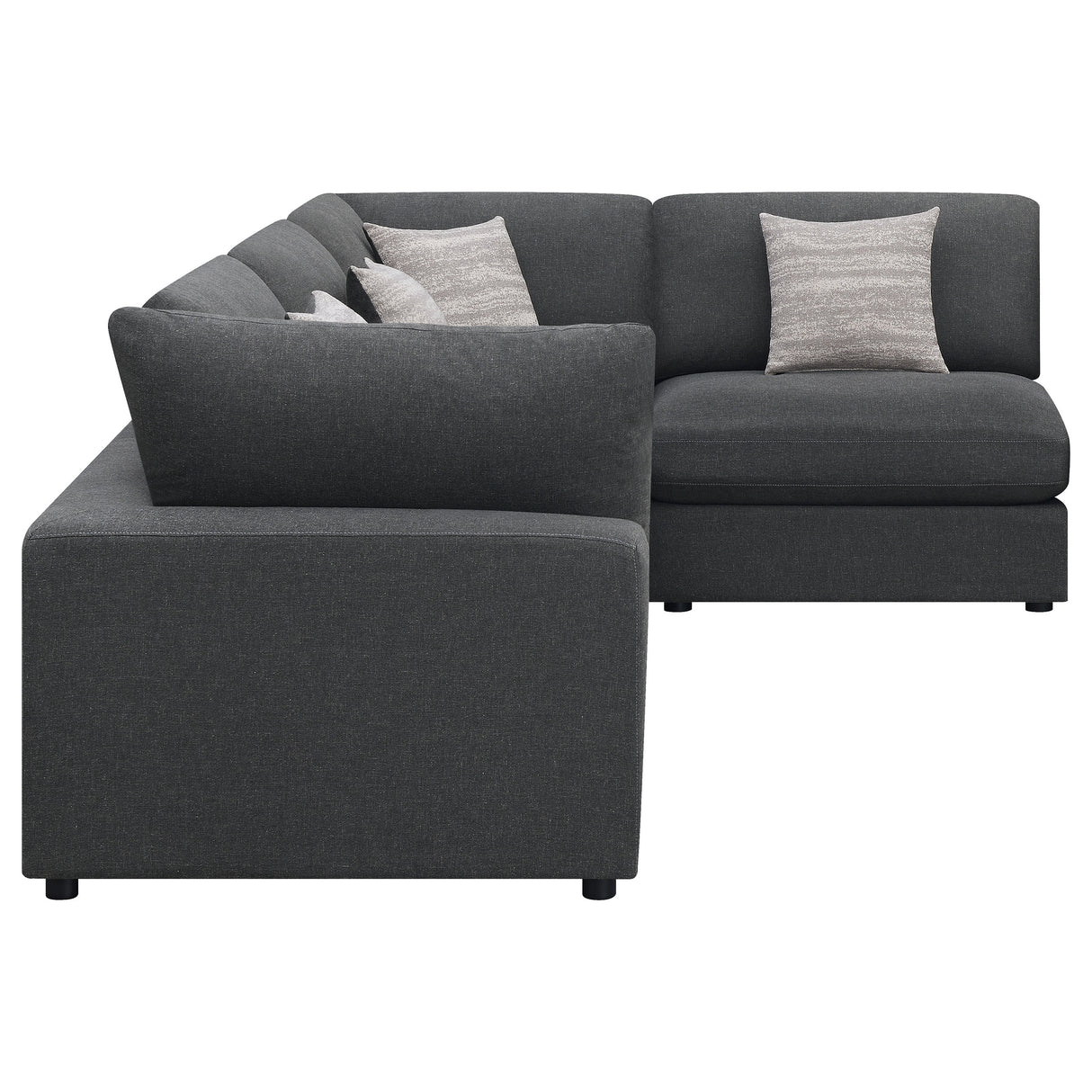 Serene Charcoal 4-Piece Upholstered Modular Sectional Sofa by Coaster at Eve Furniture