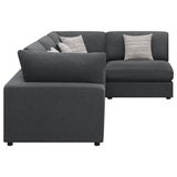 Serene Charcoal 4-Piece Upholstered Modular Sectional Sofa by Coaster at Eve Furniture