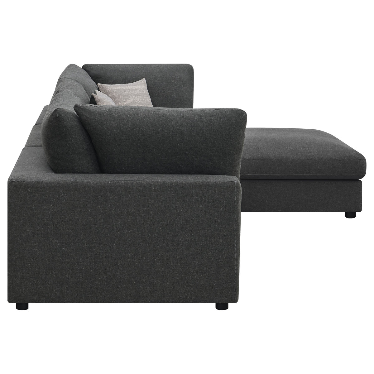 Serene Charcoal 4-Piece Upholstered Modular Sectional Sofa by Coaster at Eve Furniture
