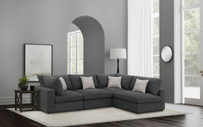 Serene Charcoal 4-Piece Upholstered Modular Sectional Sofa by Coaster at Eve Furniture
