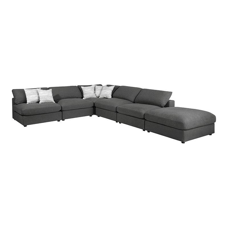 Serene Charcoal 6-Piece Upholstered Modular Sectional by Coaster at Eve Furniture