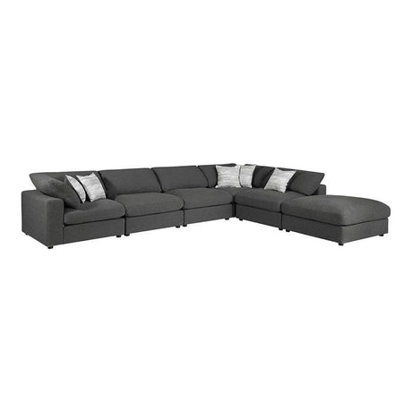 Serene Charcoal 6-Piece Upholstered Modular Sectional by Coaster at Eve Furniture