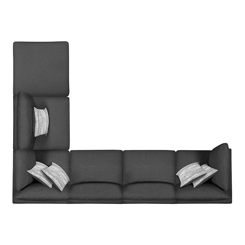 Serene Charcoal 6-Piece Upholstered Modular Sectional by Coaster at Eve Furniture