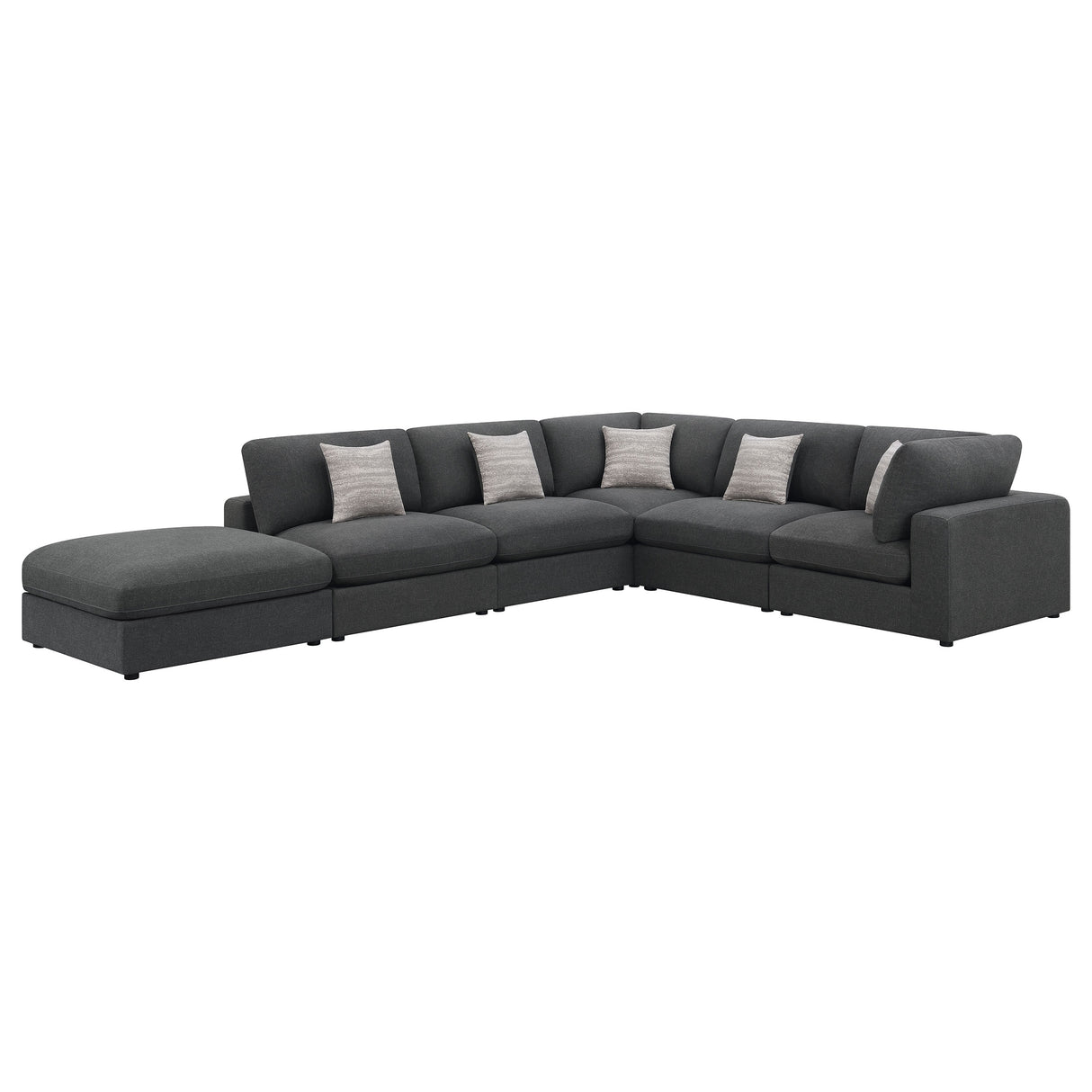 Serene Charcoal 6-Piece Upholstered Modular Sectional Sofa by Coaster at Eve Furniture