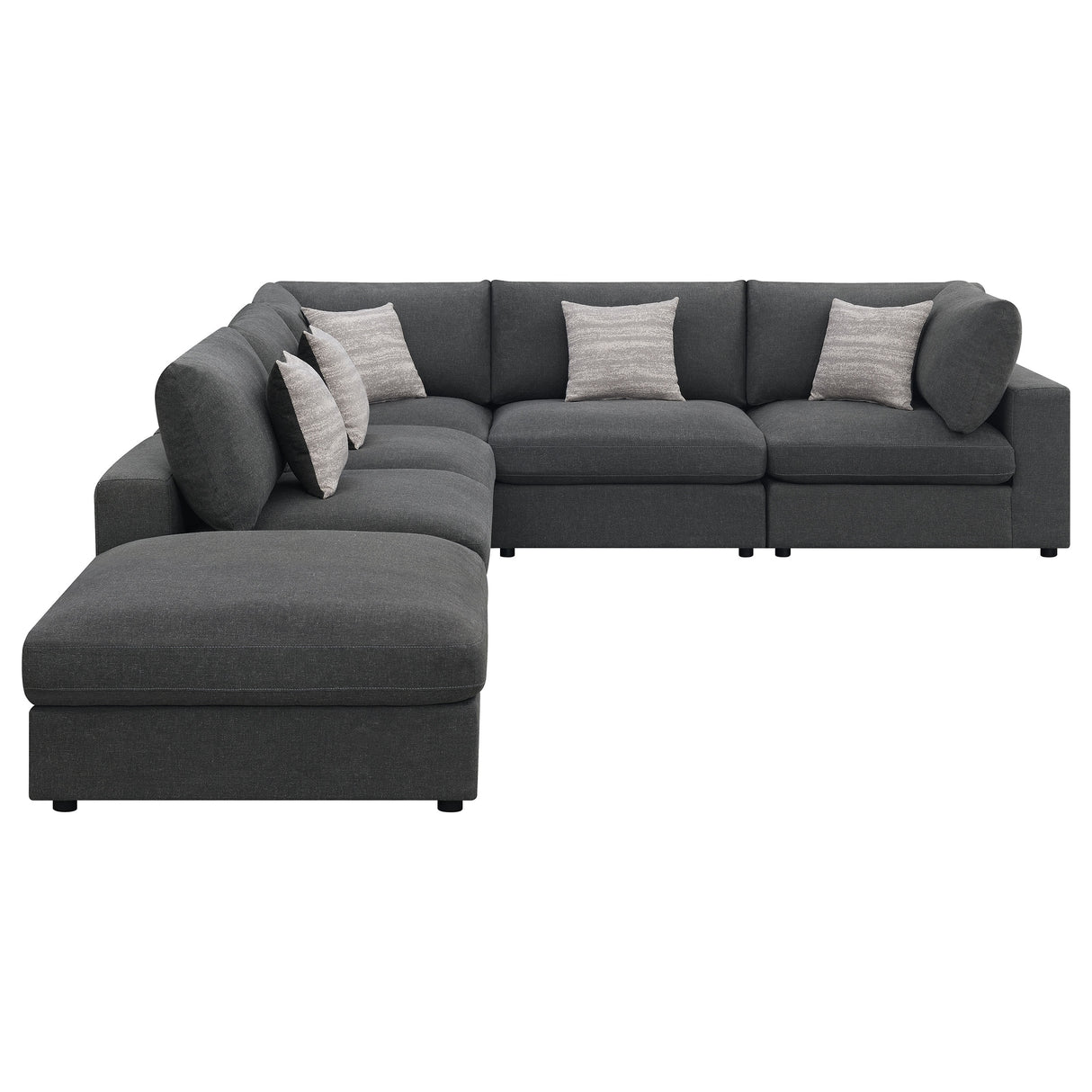 Serene Charcoal 6-Piece Upholstered Modular Sectional Sofa by Coaster at Eve Furniture