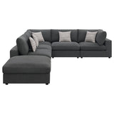 Serene Charcoal 6-Piece Upholstered Modular Sectional Sofa by Coaster at Eve Furniture