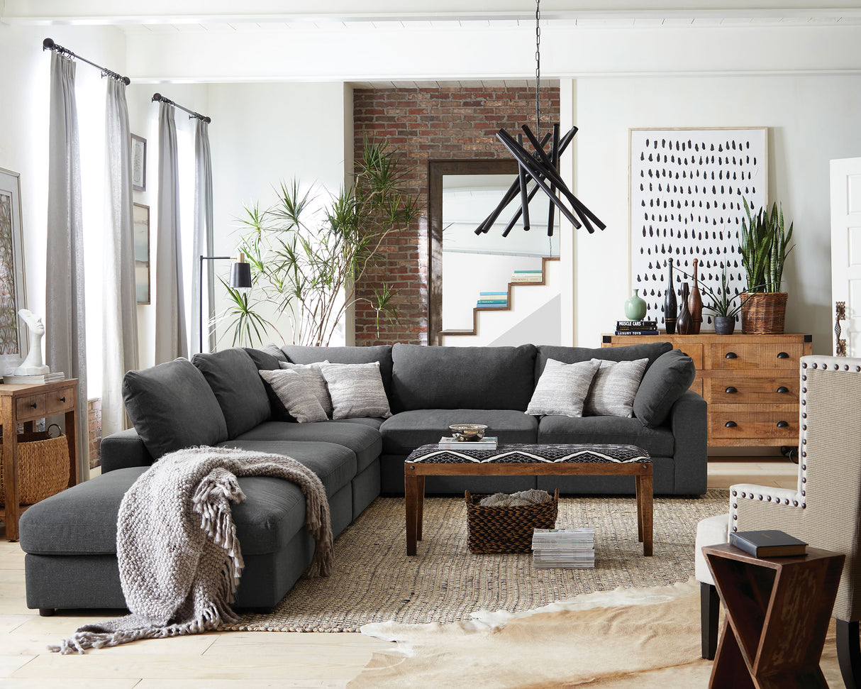 Serene Charcoal 6-Piece Upholstered Modular Sectional Sofa by Coaster at Eve Furniture