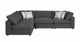 Serene Charcoal Upholstered Armless Chair by Coaster at Eve Furniture