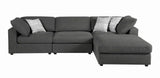 Serene Charcoal Upholstered Armless Chair by Coaster at Eve Furniture