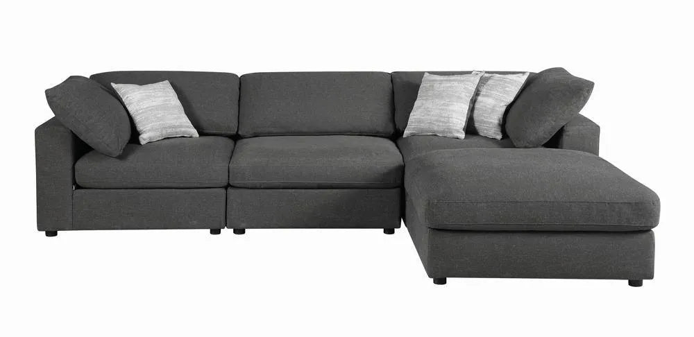 Serene Charcoal Upholstered Armless Chair by Coaster at Eve Furniture