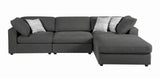Serene Charcoal Upholstered Armless Chair by Coaster at Eve Furniture